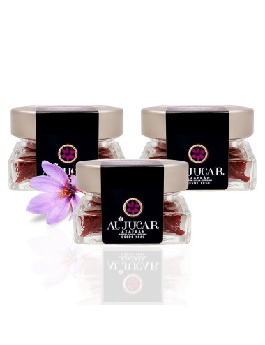 Pack saffron Select Al-Jucar Glass 3 jars 2 g