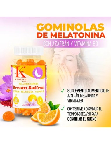 Gummies with saffron, metatonin and vitamin B6