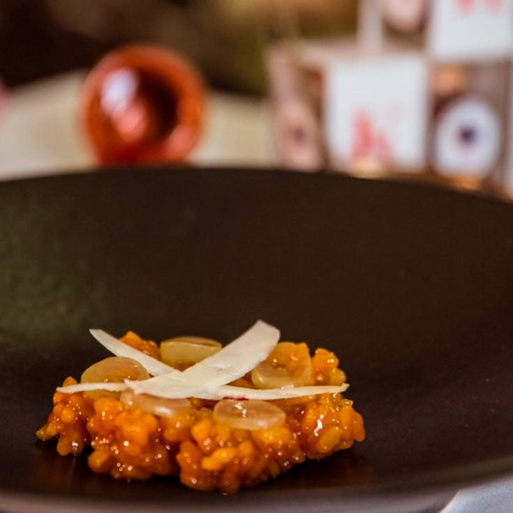 Arroz dulce con uvas y azafrán