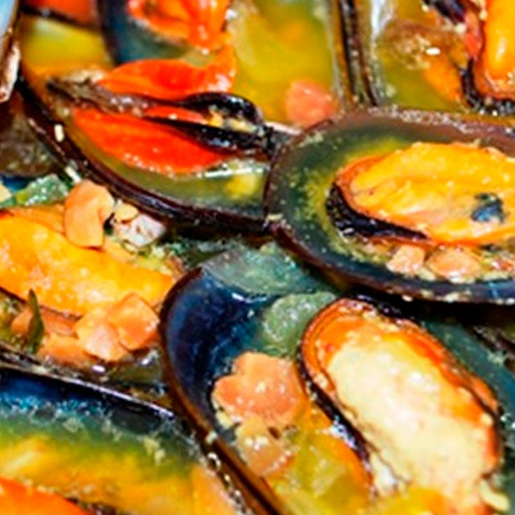 Mejillones con salsa de azafrán
